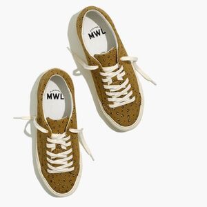Madewell Sidewalk Low-Top Sneakers in Mini Leopard (Re)sourced Canvas Sz 8